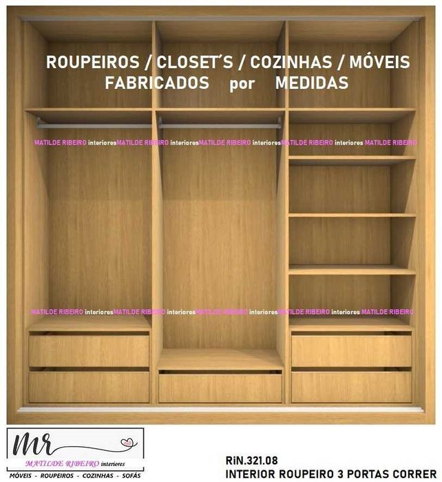 Roupeiros 3 portas de correr