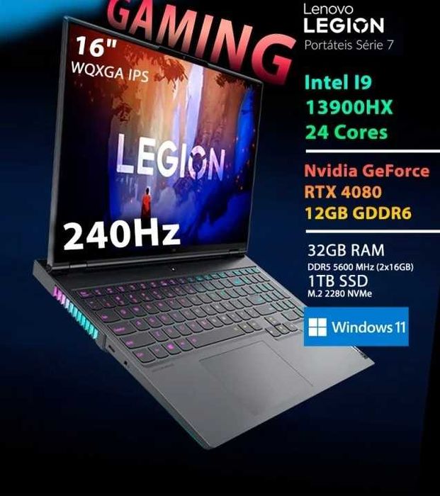 Portatil Gaming Lenovo Legion Pro 7 I9 13900HX / RTX 4080 / 32GB RAM