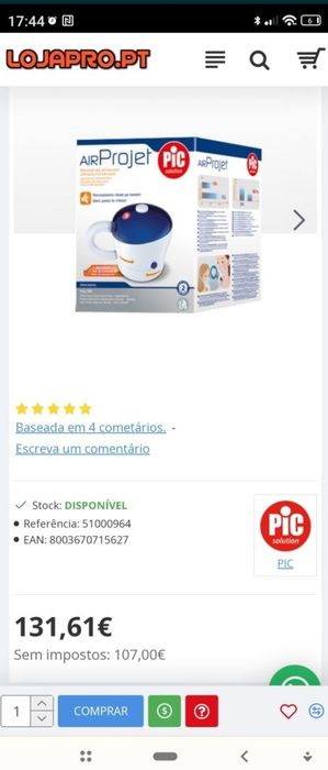 Nebulizador Aerossol Silencioso Pic Air Project