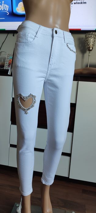 Spodnie jeansowe serduszko