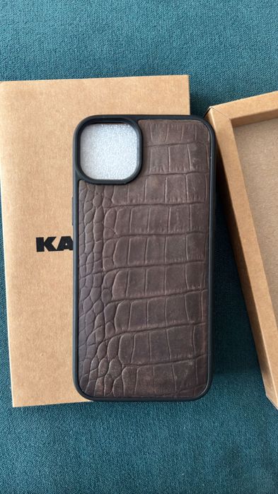 Чехол Kartell IPhone 14 Plus натур кожа теленка