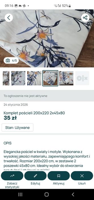 Pościel 100% bawełny 160x200, 200x220, 4x45x80