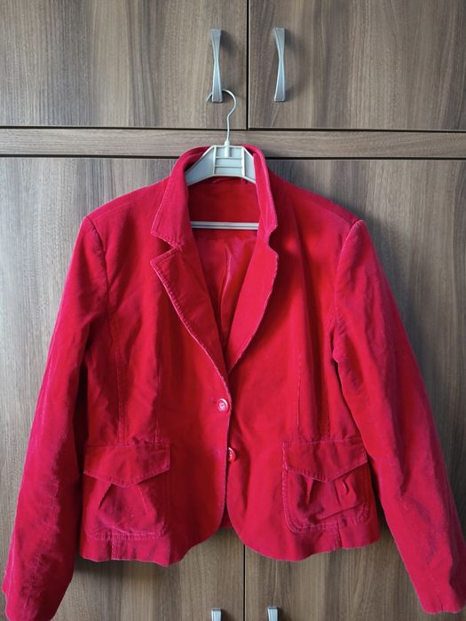 Czerwony żakiet sztruksowy 46 New look
