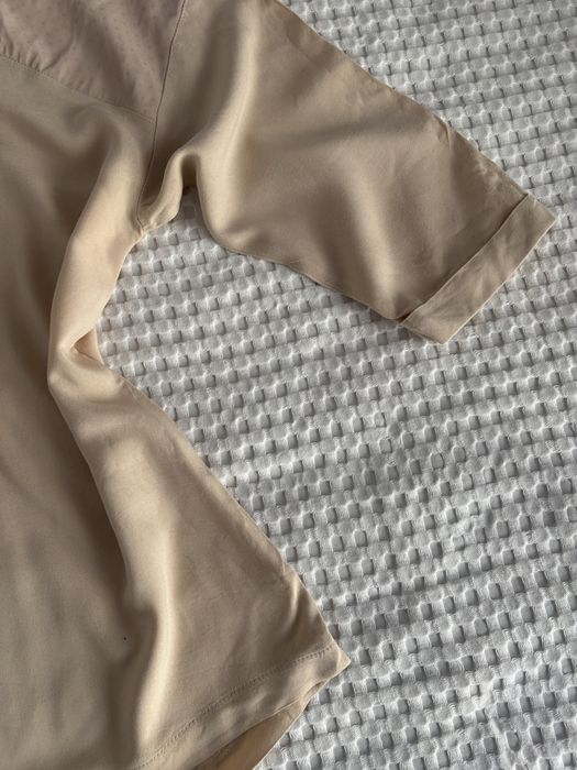 bluzka kremowa ecru rękaw 3/4 z suwakiem m 38