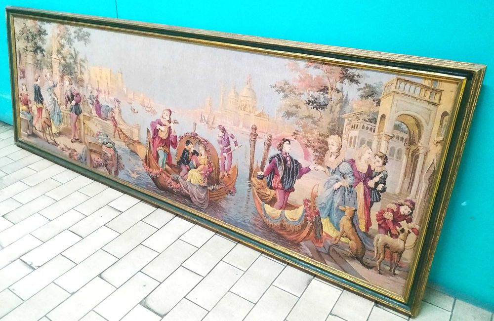 Quadro Vintage de Tapeçaria Início do Séc.