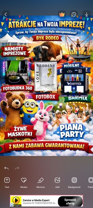 Byk rodeo piana fotobudka namioty imprezowe okazja