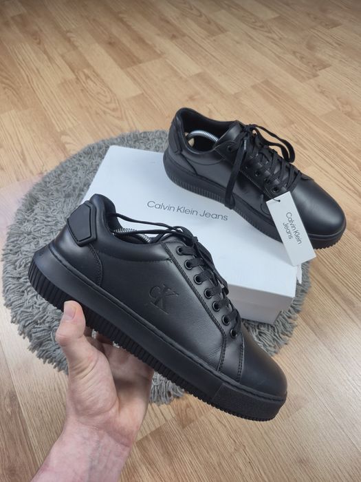 Buty Calvin Klein Chunky Cupsole Ru Patch Lth czarne skórzane rozmiar 43