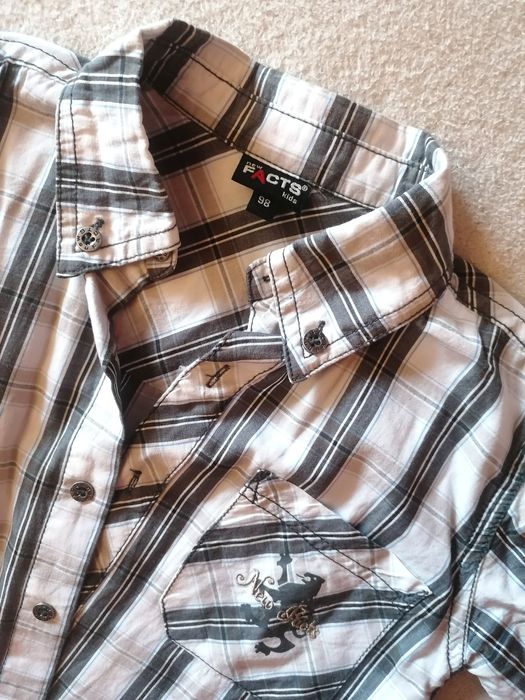 Elegancka koszula dla chłopca new FACTS Kids krata długi rękaw r. 98