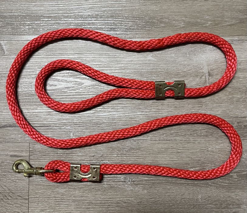 Smycz z liny mocna trwała 120cm stalowe okucia