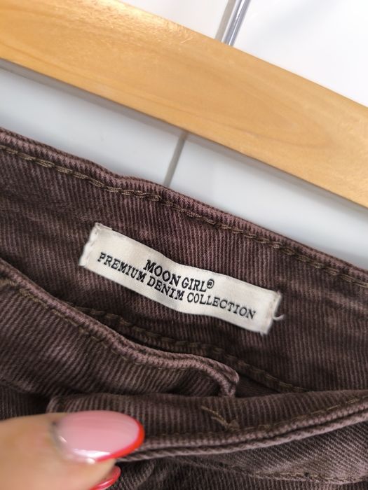 Moon Girl Jeansy Mom Fit XXL Brązowe Wysoki Stan