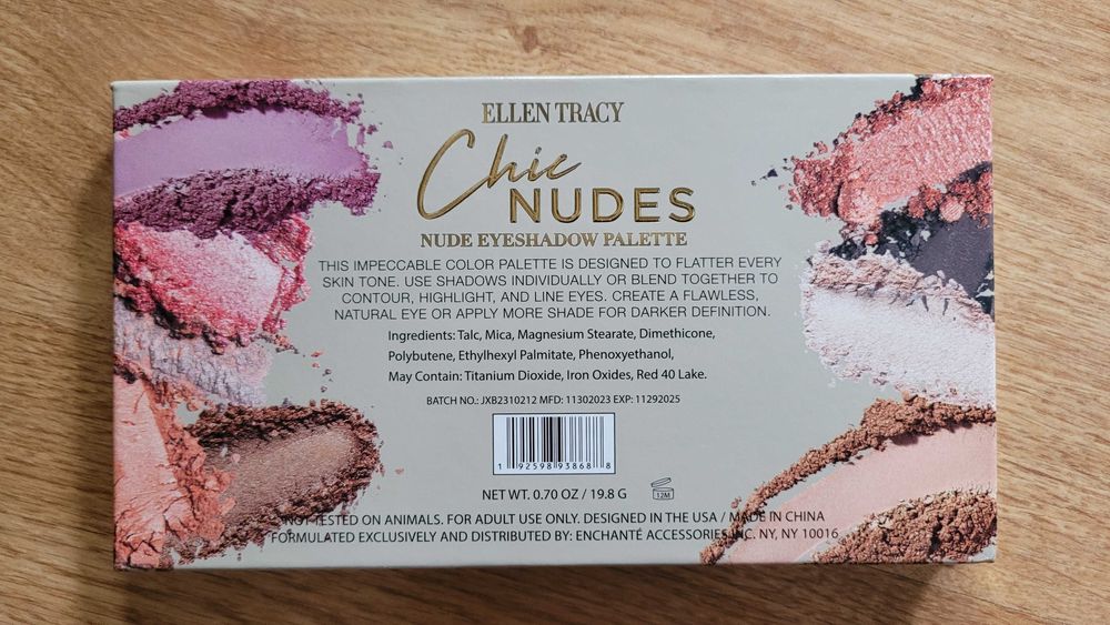 Chic Nudes paleta cieni Ellen Tracy