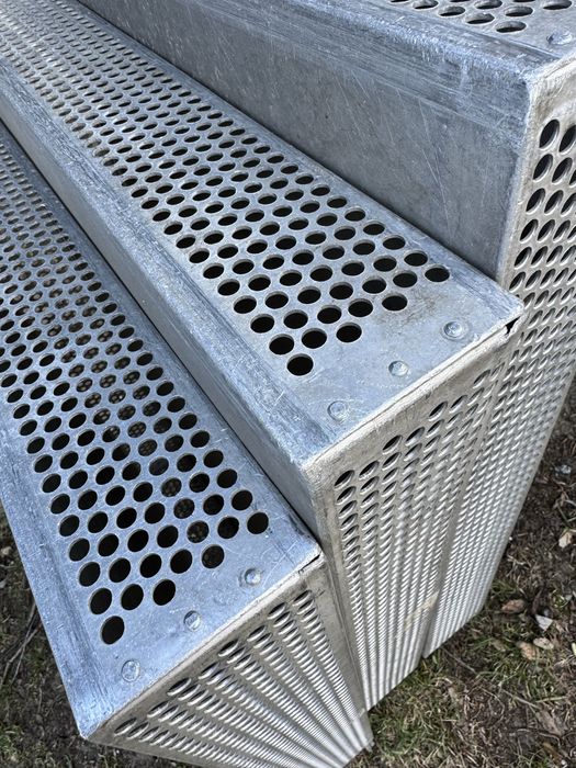 Skrzynie tace nierdzewne aluminium 3szt