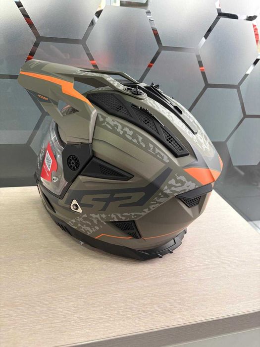 Kask LS2 MX702 Pioneer II Enduro/Quad/ATV Piaskowo-pomarańczowy