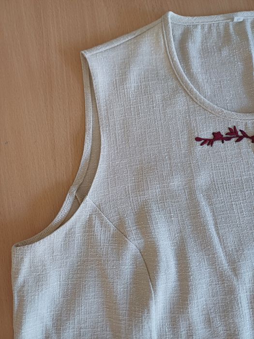 Elegancki top bluzka z haftem Siedlce wiskoza i len L/40