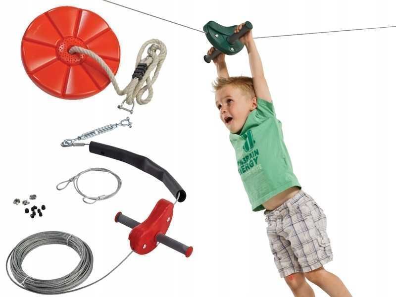 Zjazd linowy KBT czerwony zabawka do ogrodu dla dzieci