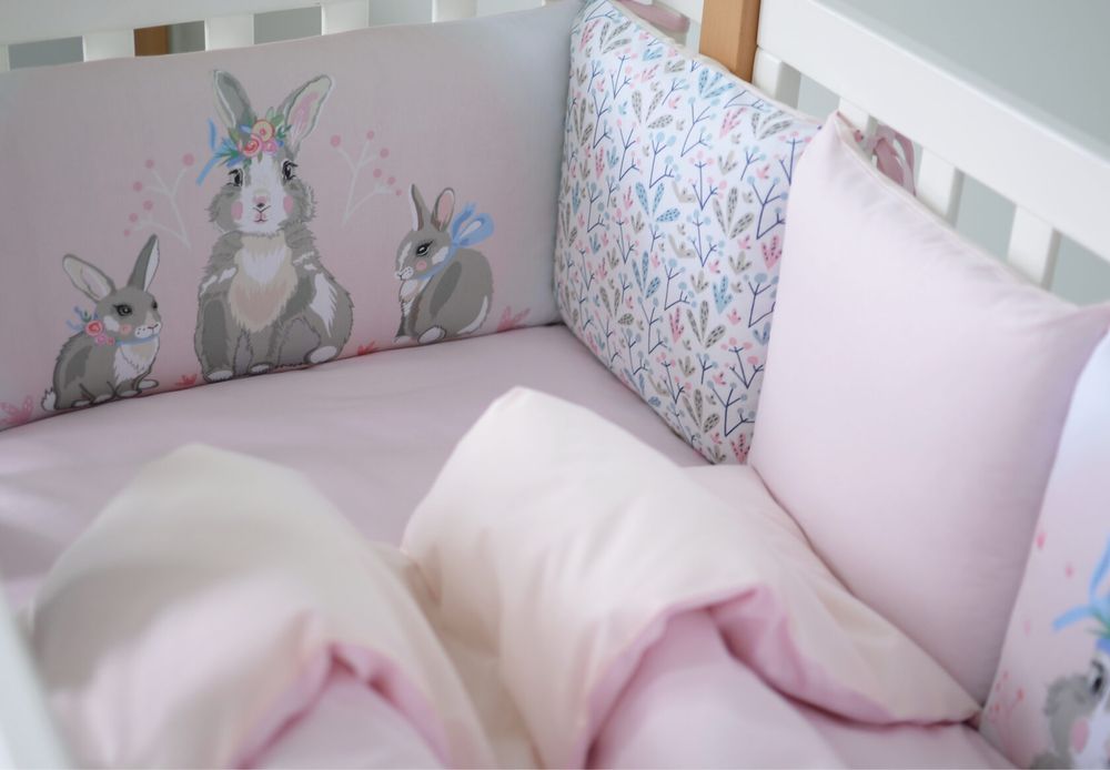 Набір в ліжечко, бортики, ковдра, підковдра, подушка Верес