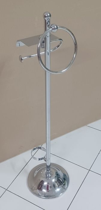 Suporte metálico papel higiénico e toalha