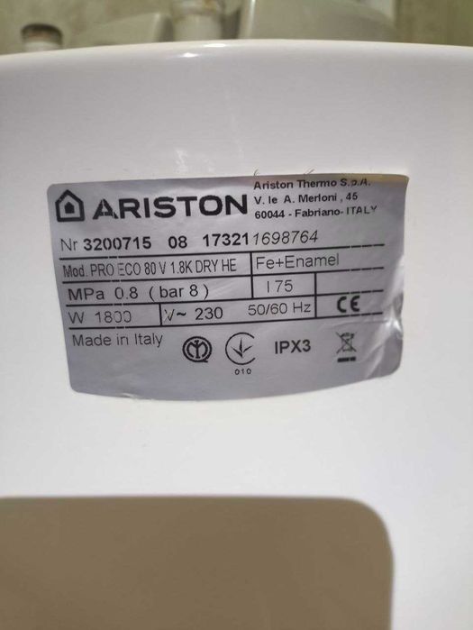 Плата, 2 тени, термостат для бойлера ARISTON PRO ECO 80 V DRY HE