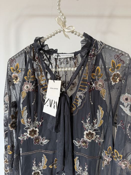 ZARA długa sukienka XS-S edycja limitowana haft