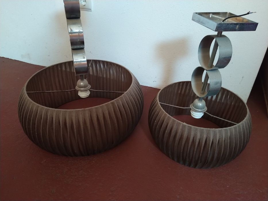 Conjunto de 3 candeeiros de pé e teto