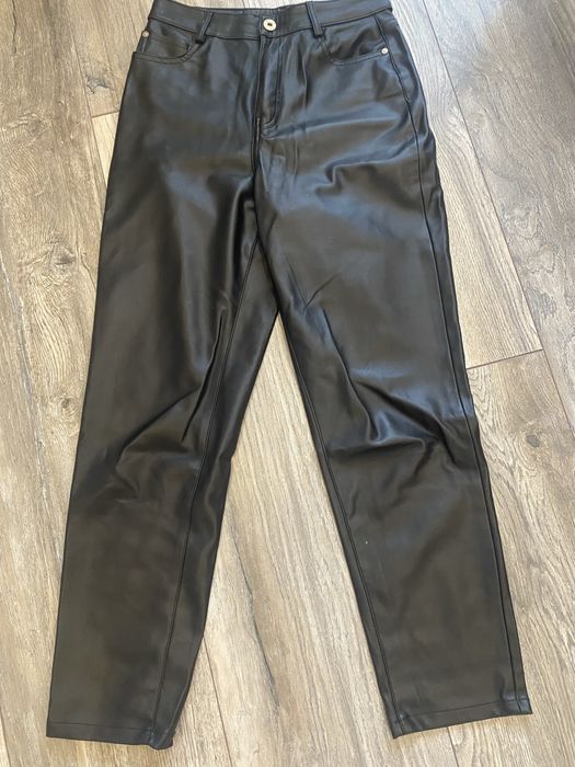 Шкіряні діночі штани zara