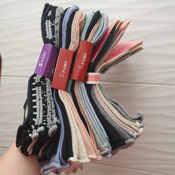 20x bezuciskowe bawełniane skarpetki damskie 35-38 bawełna mix