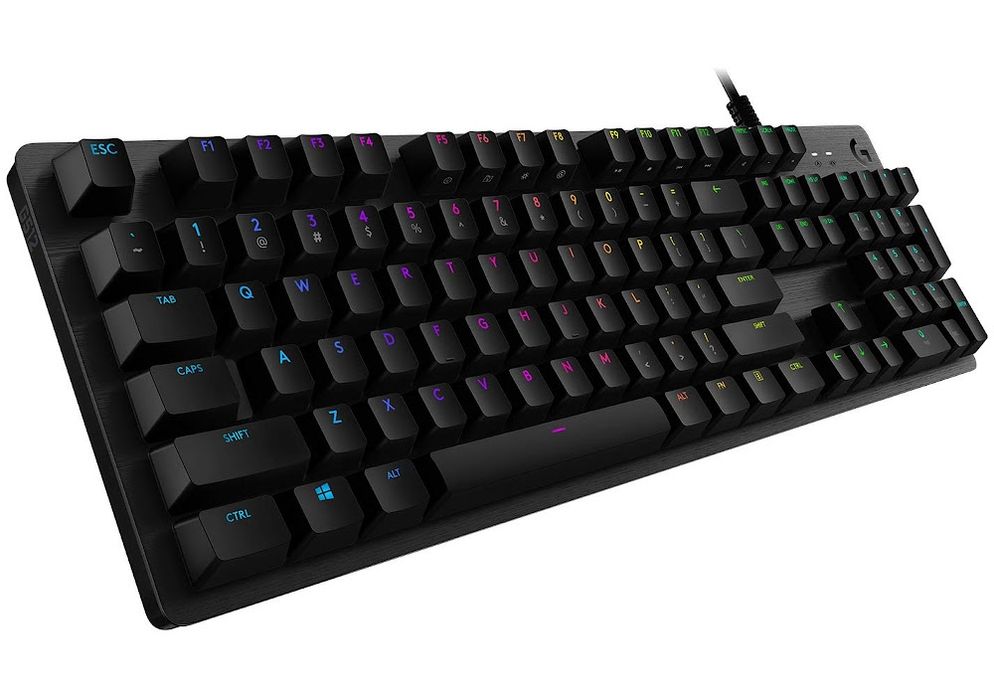 Przewodowa mechaniczna klawiatura gamingowa Logitech G512 Carbon Gaming Keyboard Black (układ niemiecki, z podświetleniem) (920-009345)