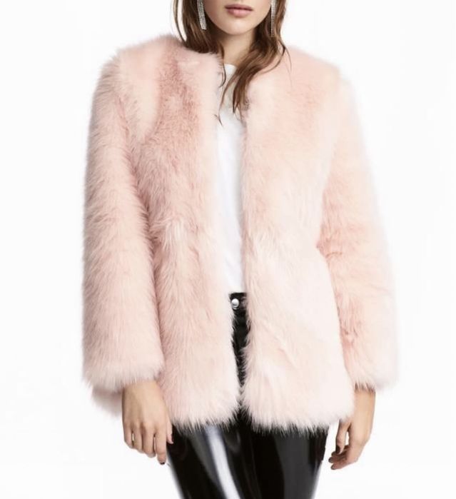 Casaco pelo rosa claro Zara