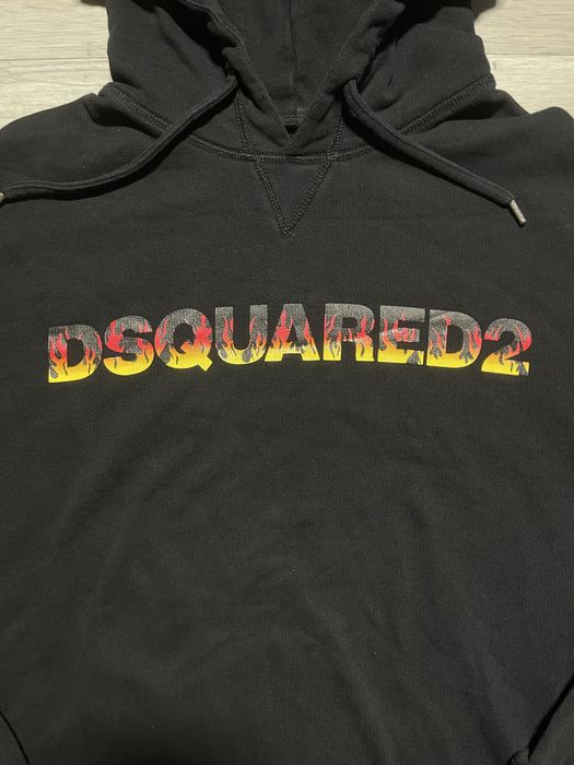 Оверсайз худі Dsquared2 чоловіче чорне худі велике лого