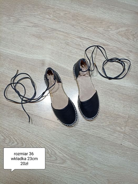 Czarne espadryle razmiar 36- 23cm