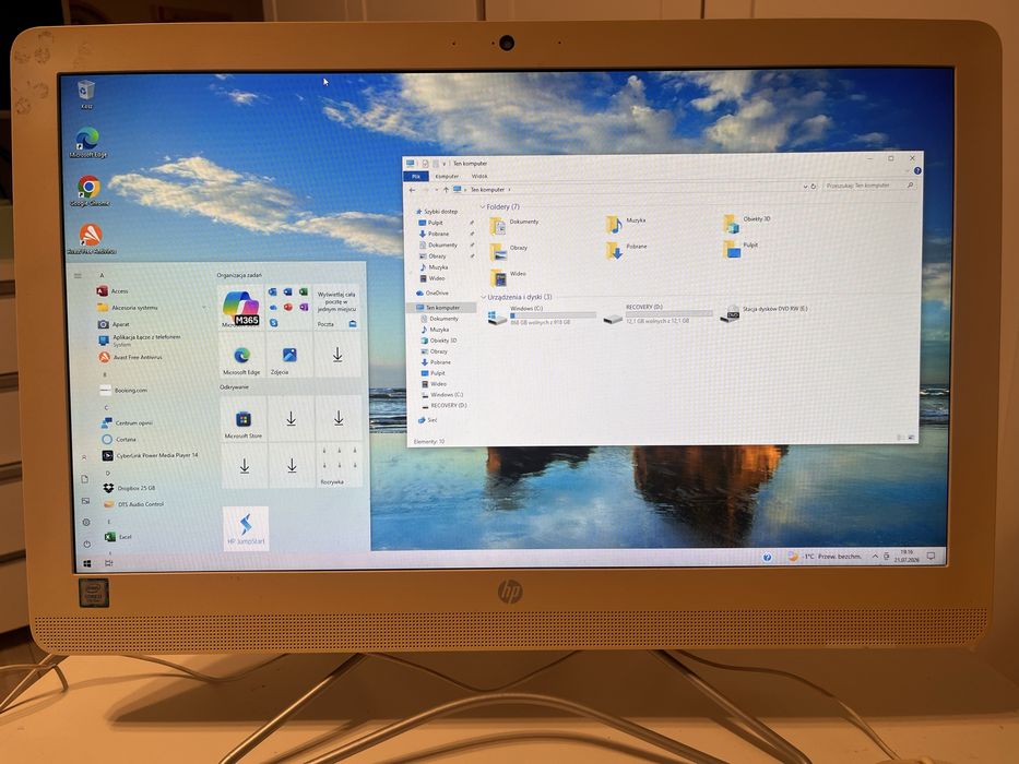 Komputer Hp All In One i3 7Gen Ssd 1Tb 27”