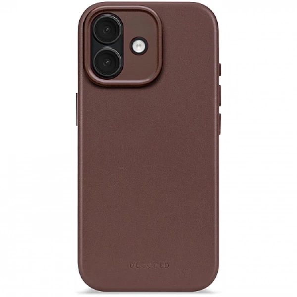 Etui Decoded Leather Backcover z MagSafe na iPhone 17 - brązowe