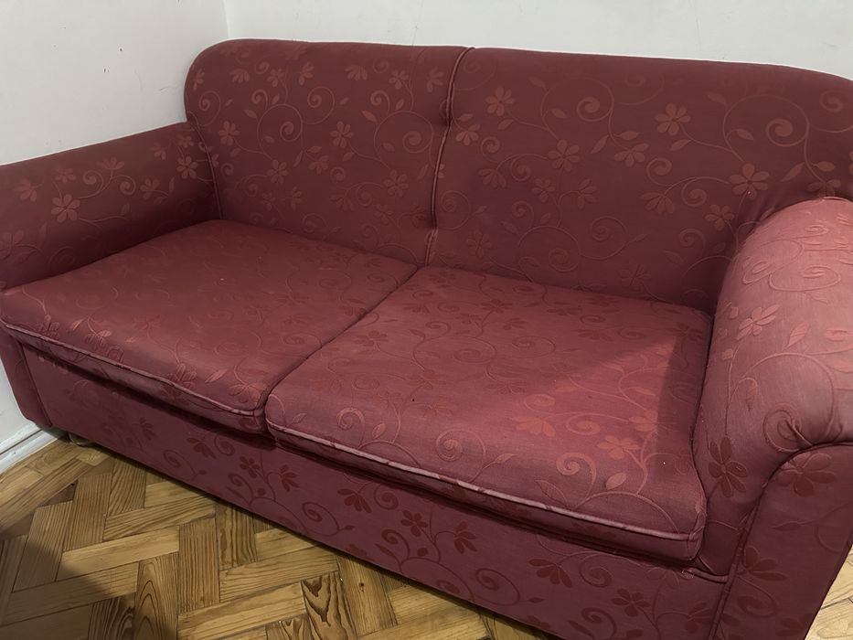 Conjunto Sofá 3 e 2 Lugares Vermelho – Estrutura Excelente