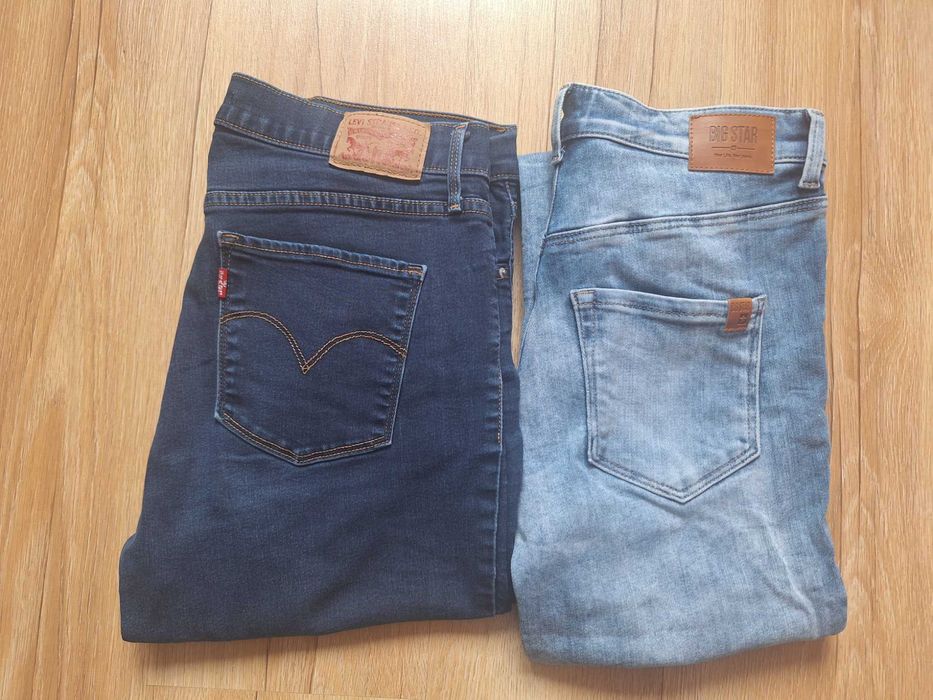 2 pary spodnie damskie levis i big star