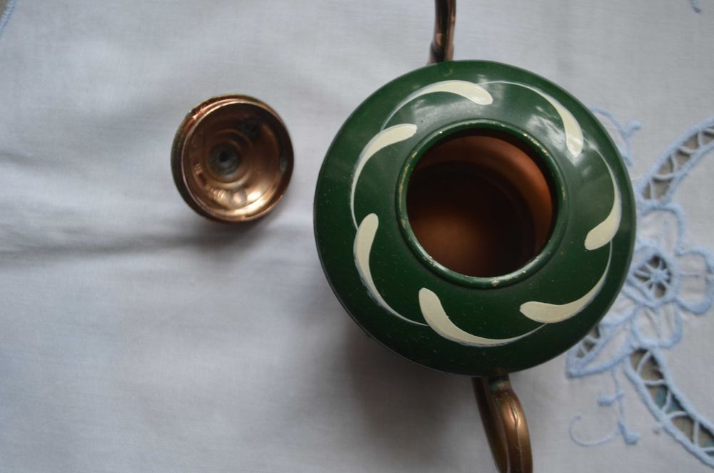 czajniczek z miedzi malowany bibelot ręczne wykonanie arabski