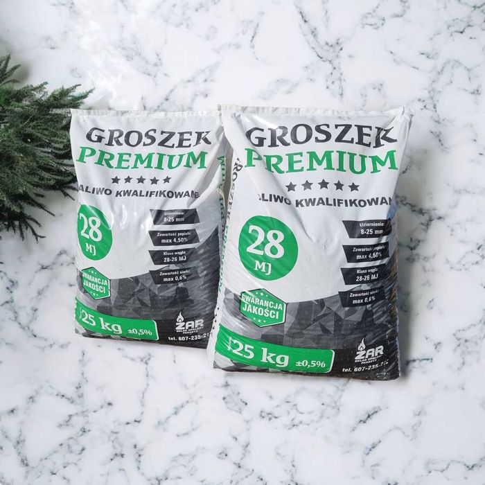 Groszek Węgiel Kamienny Pakowany 25kg ŻAR Paradyż