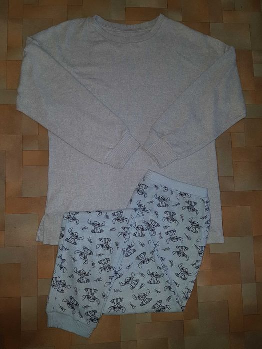 Теплая вязанная пижама комплект суперсофт Disney Стич Stitch S р-р