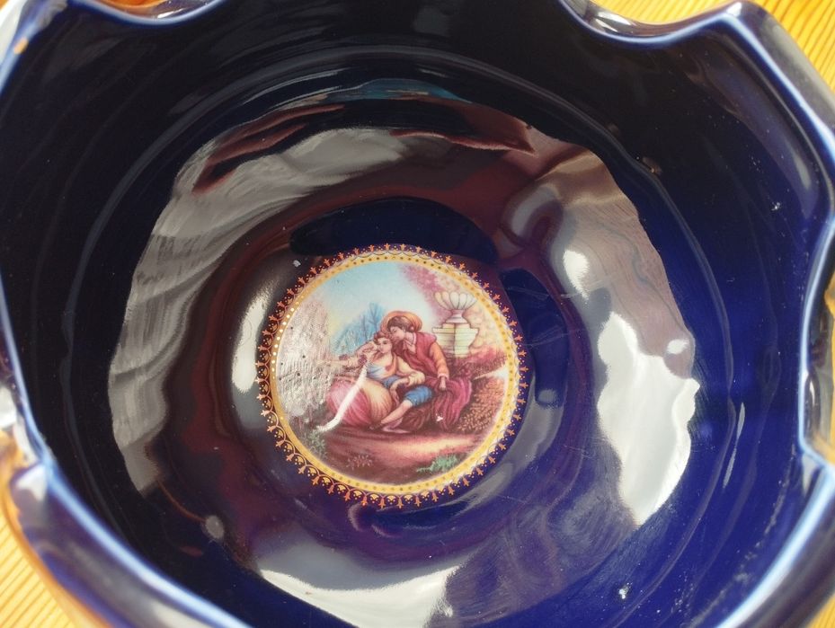 Кобальтовый фарфор Германия Конфетница на ножках позолота сервиз ретро