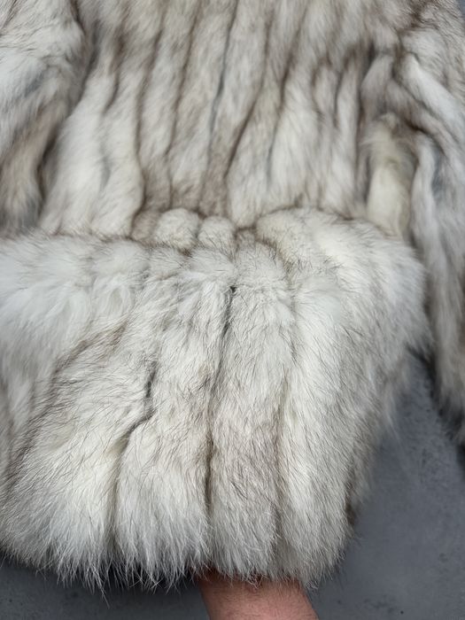 Ekskluzywne naturalne futro z lisa SAGA FOX natural fox fur S 36 vintage kremowe