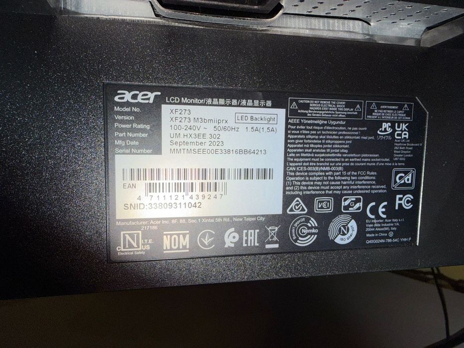 Monitor Acer Nitro XF273 M3