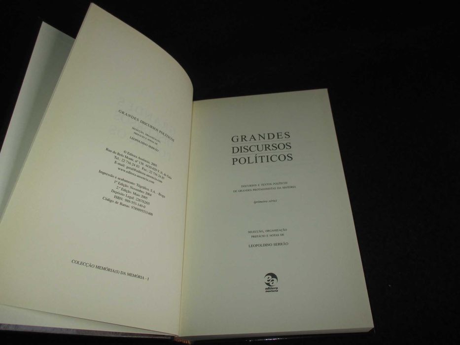 Livro Grandes Discursos Políticos Leopoldo Serrão