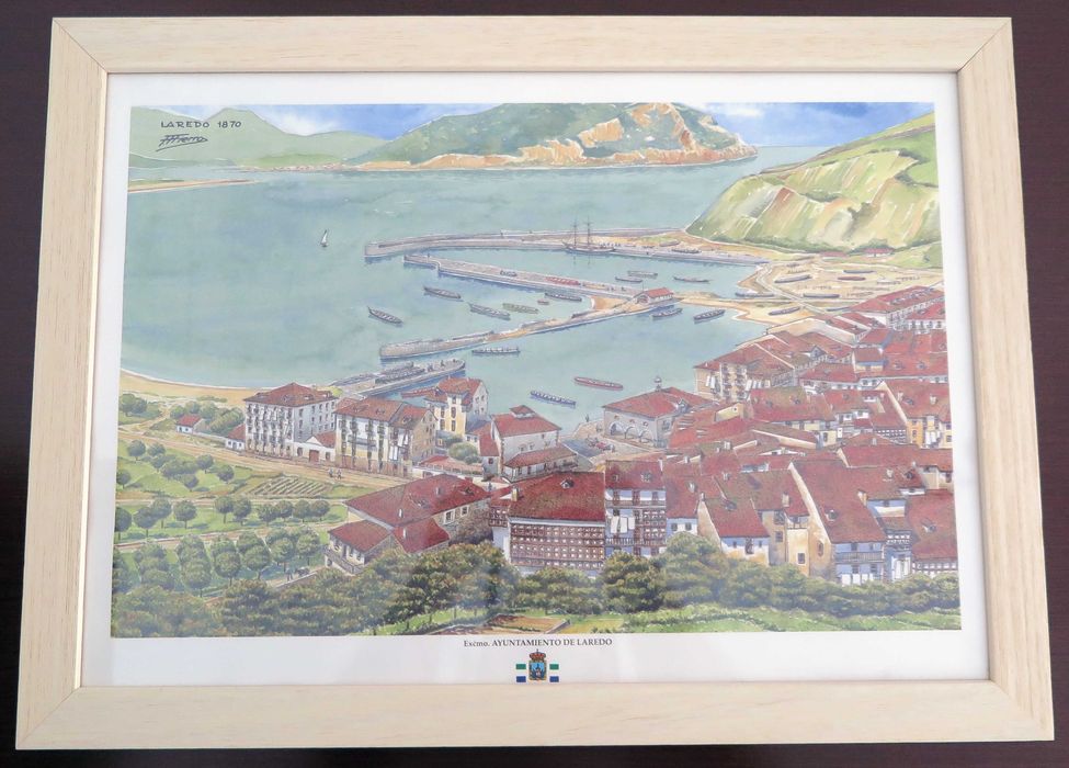 3 quadros exclusivos de paisagens de Laredo (séc. XIX)