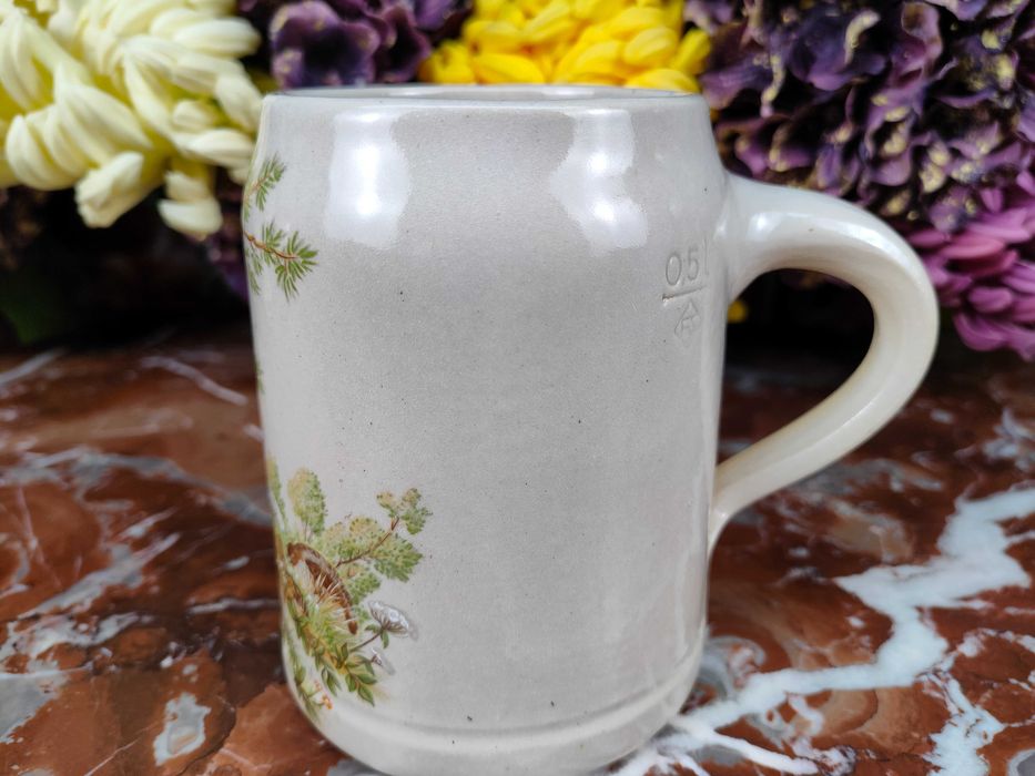 Ładny ceramiczny myśliwski kufel - Kuropatwa - 0,5 L