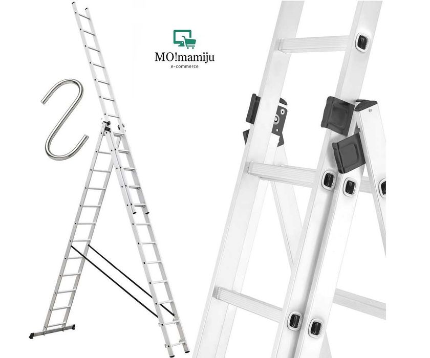 Drabina 3x12 HEco PROFESSIONAL o zasięgu roboczym max. 8,8 m NIEZBĘDNA