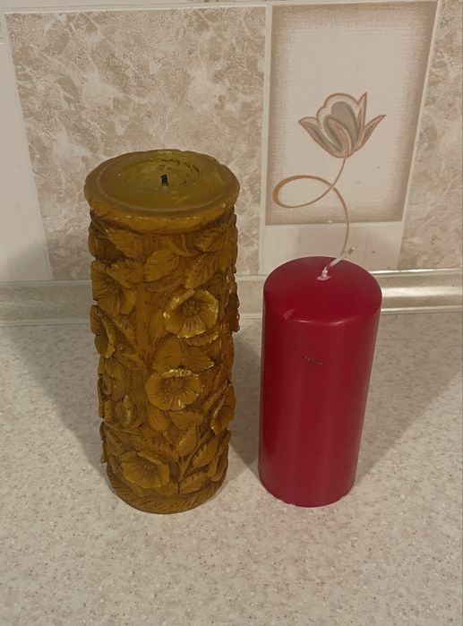 Натуральна воскова свічка. Свічка циліндр. Німеччина.