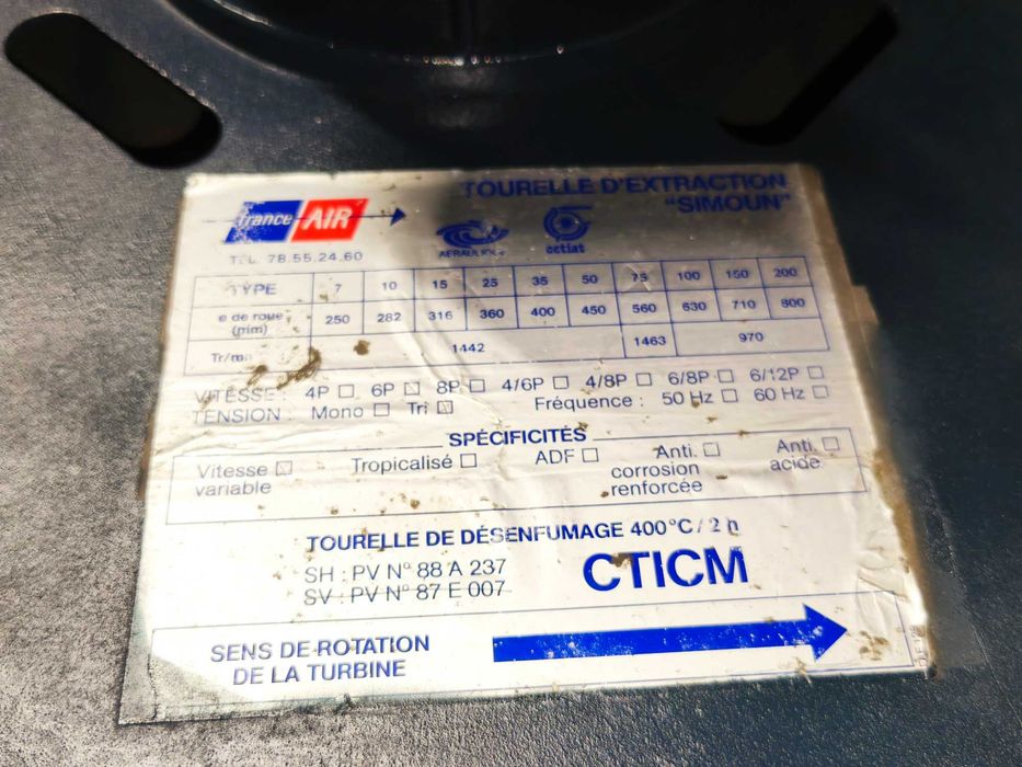 Extrator industrial c/ motor trifásico