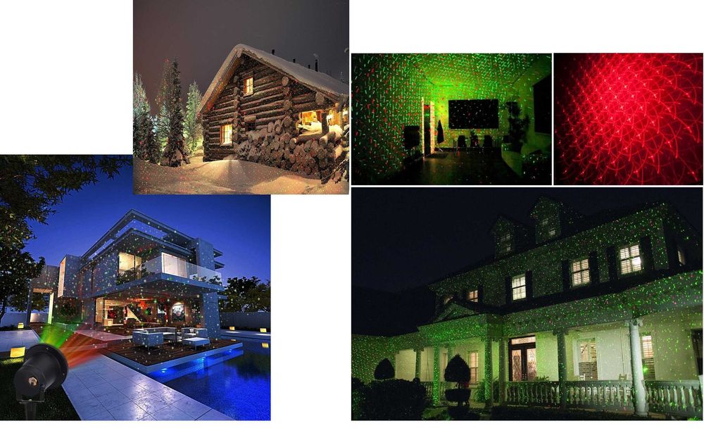 Projektor Świąteczny Laserowy RG Star Shower do Domu Ogrodu na Prezent