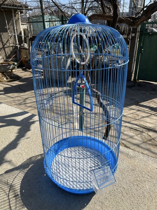 Клітка для птиці синя 33х67 см