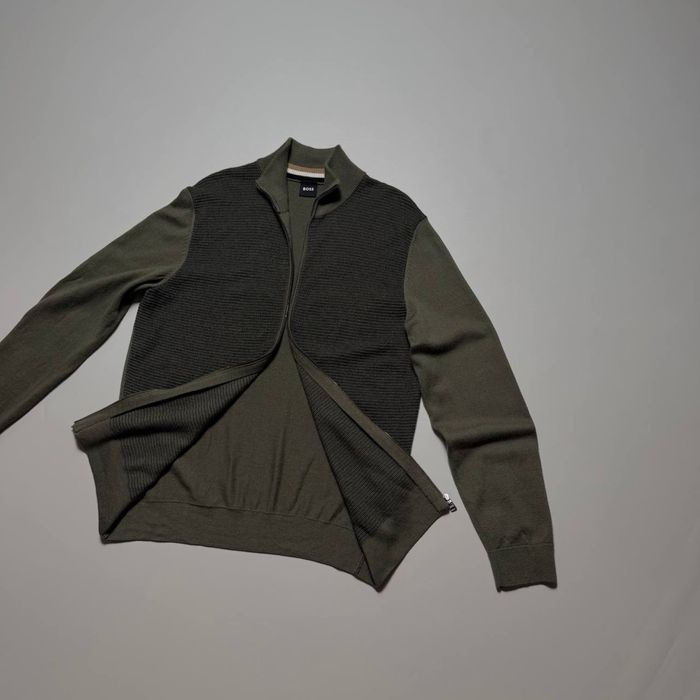 Sweter Hugo Boss Ladriano – wełna dziewicza Virgin Wool, Full-Zip Premium