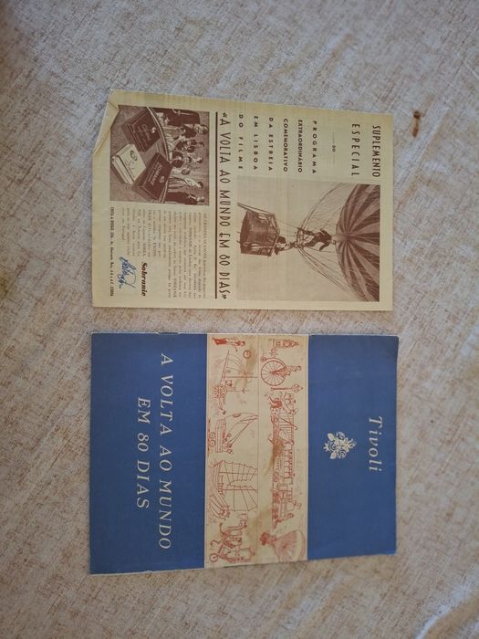 Programa e suplemento filme vintage volta ao mundo 80 dias